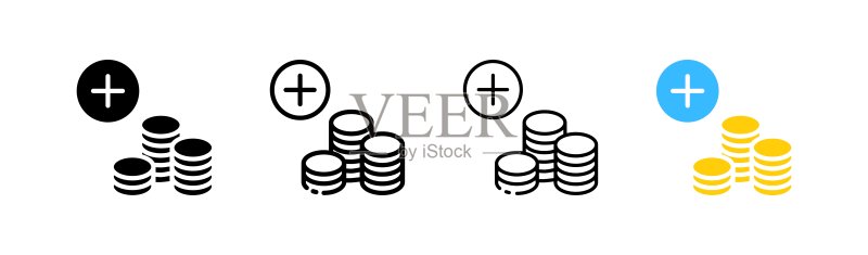 不同风格的充值余额图标矢量图图标素材