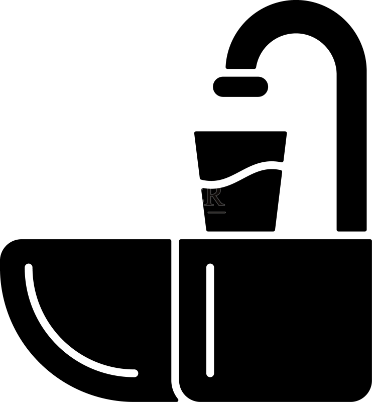 牙科痰盂黑色图标图标素材