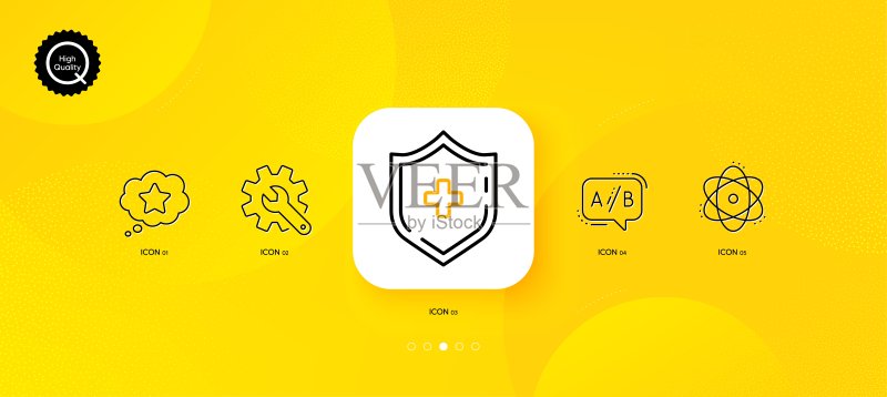 定制A/B测试与原子极简线条图标图标素材