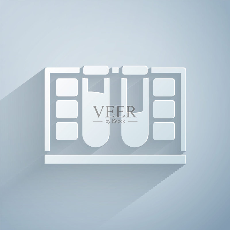 剪纸风格水滴试管图标图标素材