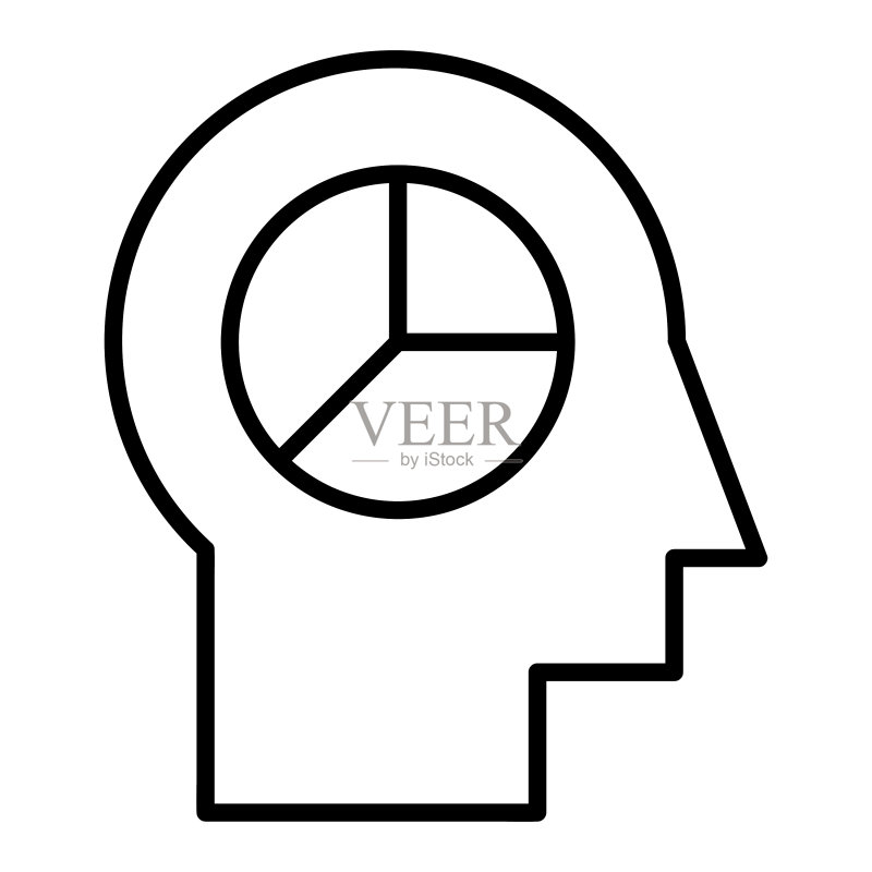 人工智能与人头图标:来自人工智能集合的人头矢量图标,轮廓样式头像图标图标素材