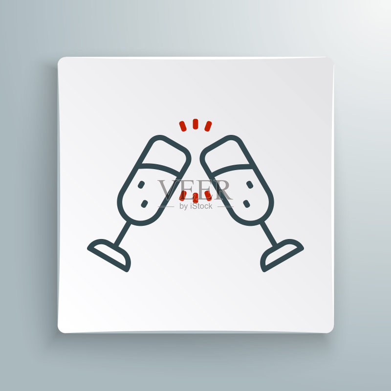 香槟酒杯线性图标图标素材