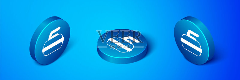 2.5D冰壶运动石块图标图标素材