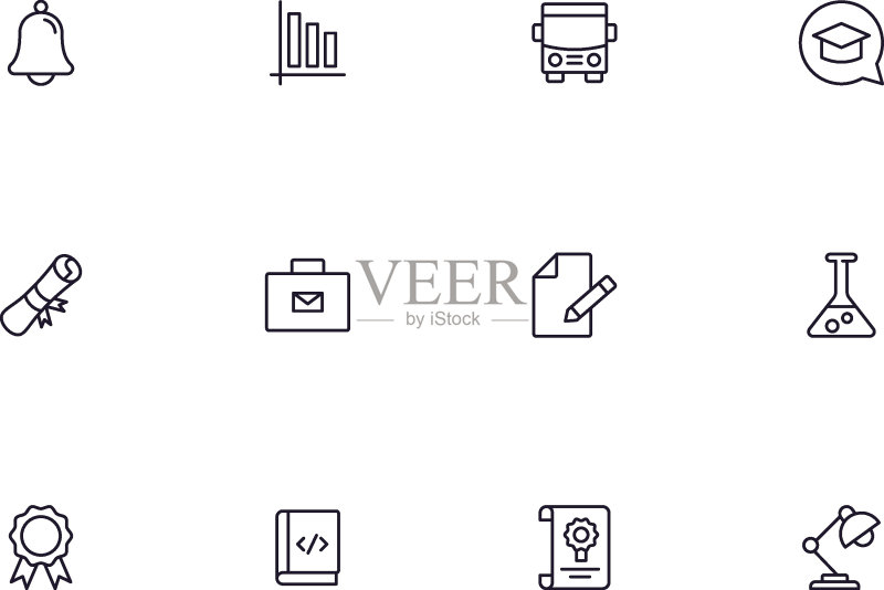 教育线性图标集:适用于网页、APP、UI等设计图标素材
