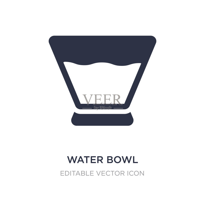 白色背景上的水碗图标图标素材