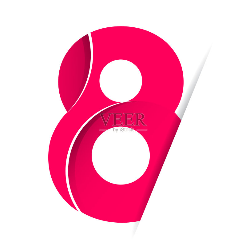 摘要8号模板。周年纪念数字模板隔离,周年纪念图标标签,周年纪念符号矢量股票插图图标素材