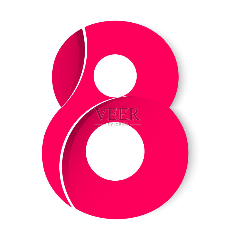 摘要8号模板。周年纪念数字模板隔离,周年纪念图标标签,周年纪念符号矢量股票插图图标素材