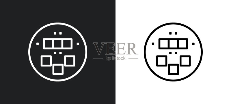 黑白色弹珠机轮廓图标,用于网站、APP和UI图标素材