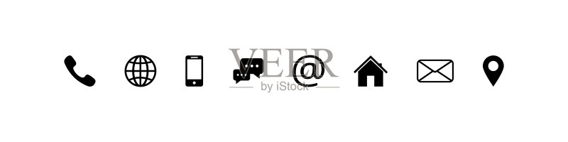 Web图标集,联系我们,电脑手机网站矢量Web图标图标素材