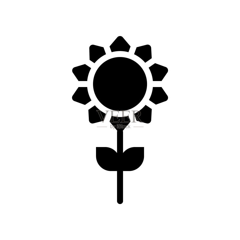 感恩节相关向日葵植物套装图标素材