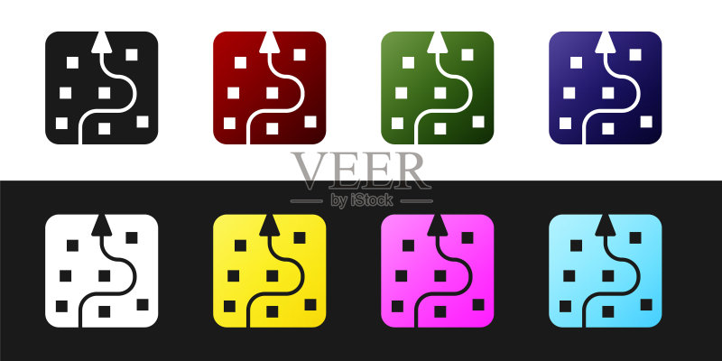 黑白背景上的神经网络图标,人工智能AI矢量素材图标素材