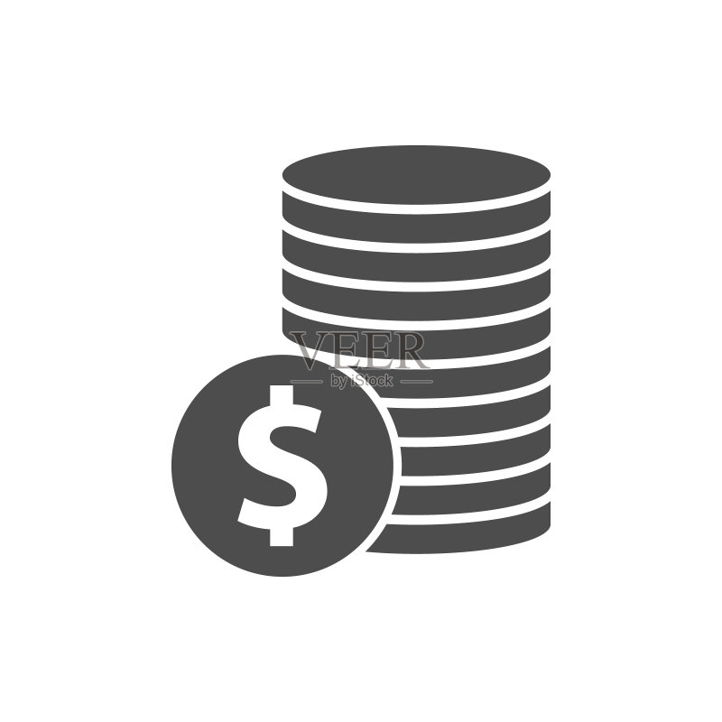 硬币堆叠标志矢量图标图标素材