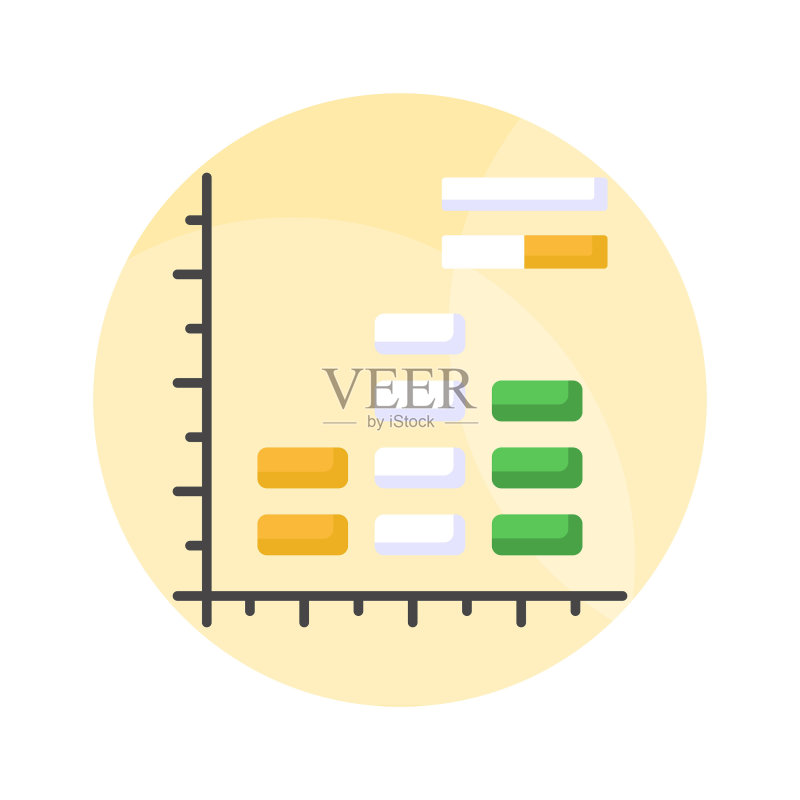 创意设计的直方图数据分析图标图标素材