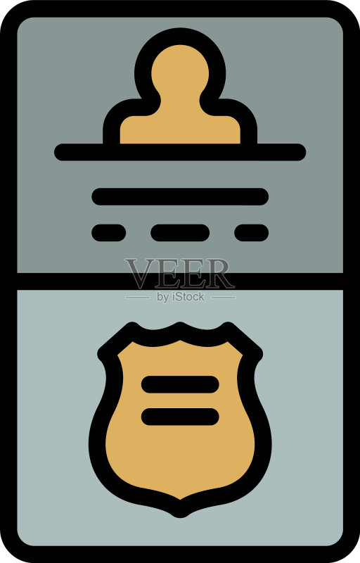 彩色警察证件图标图标素材
