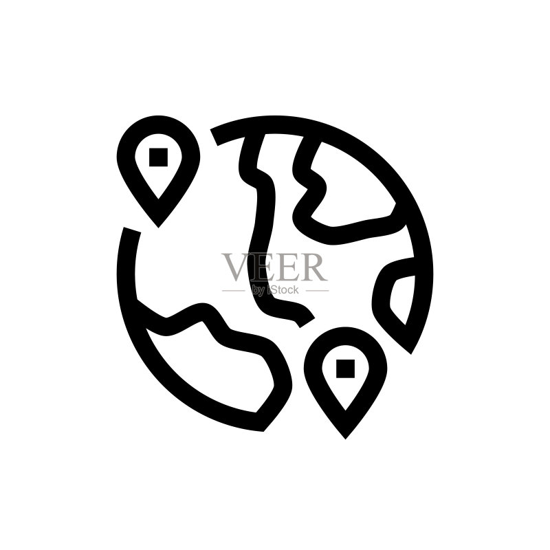 全球航运线路图标设计图标素材