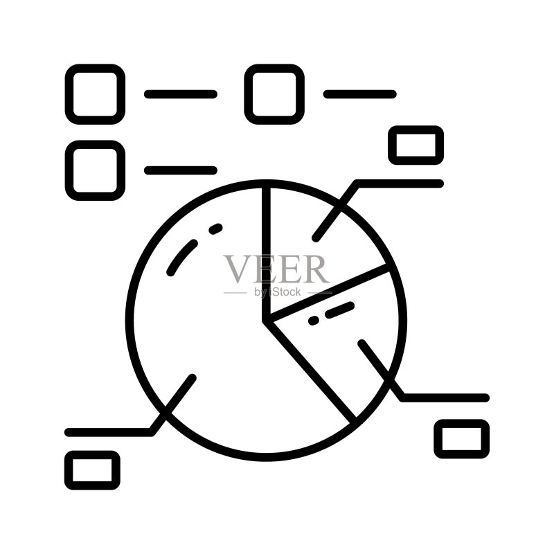 精心制作的饼图图标,商业分析矢量素材图标素材