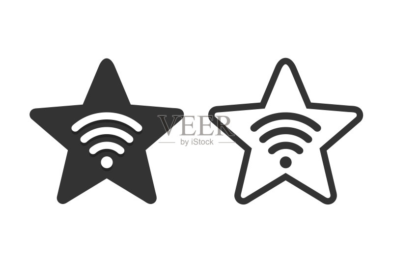 星星信号图标矢量图图标素材