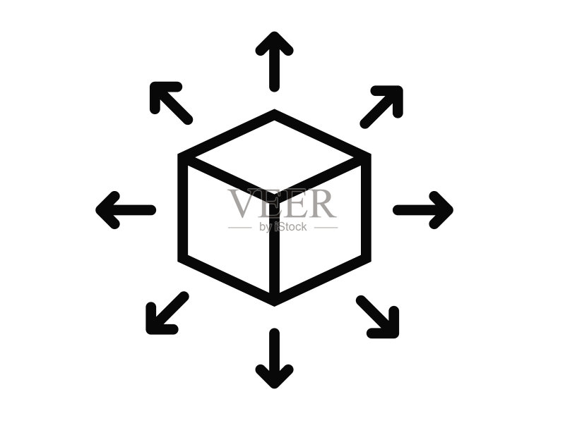 灰色分发图标,内容分发概念矢量素材图标素材