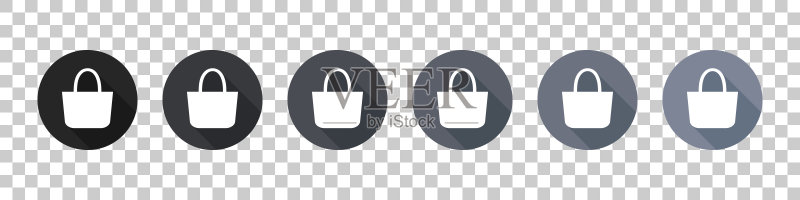 购物袋图标扁平设计渐变风格,矢量素材图标素材