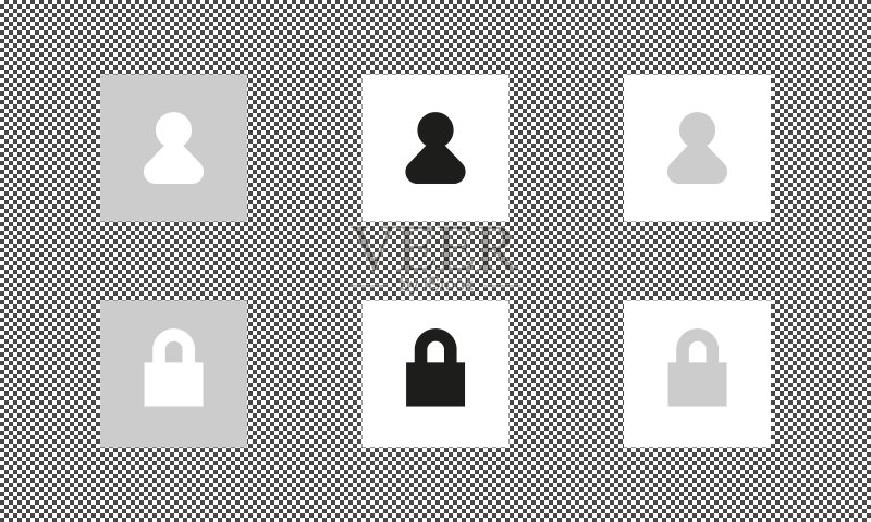 登录和密码图标矢量图:帐户符号及个人数据保护图标素材