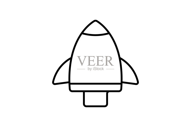 与太空探索相关的火箭线性图标矢量设计图标素材