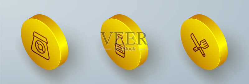 2.5D网上订餐瓶装水刀叉图标矢量素材图标素材