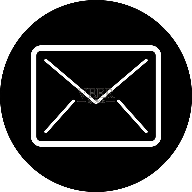 扁平风格的信封图标,用于联系我们或邮件概念图标素材