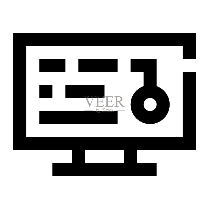 访问图标。互联网技术概念。线性风格图标图标素材