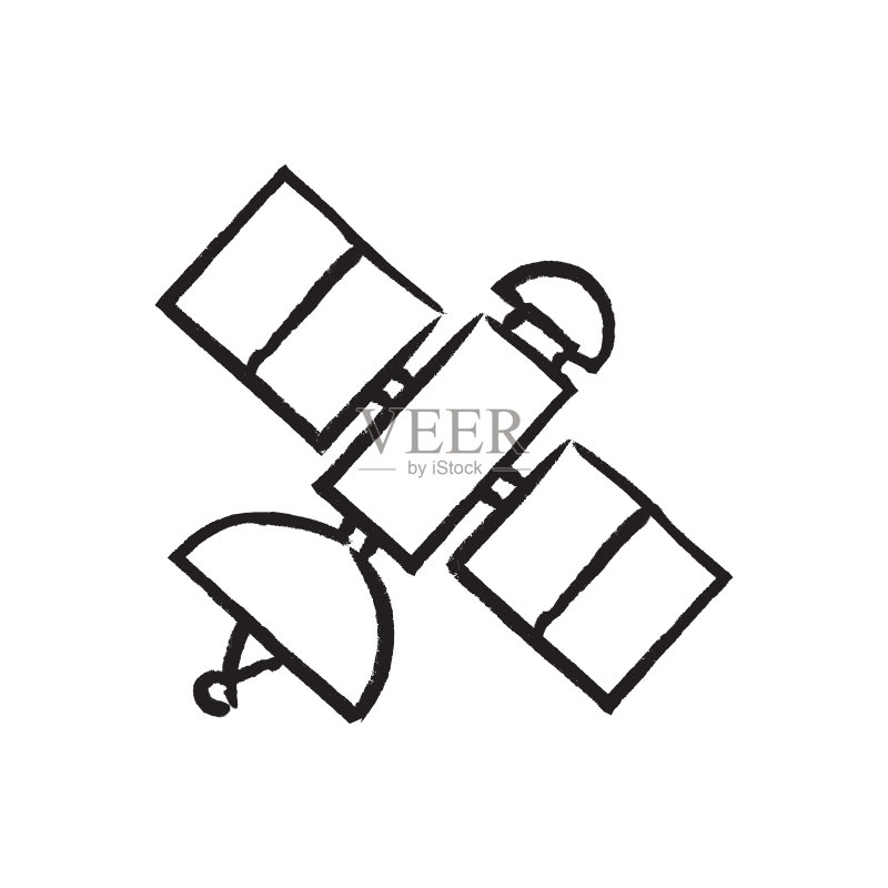 卫星粉笔素描设计图标矢量图图标素材