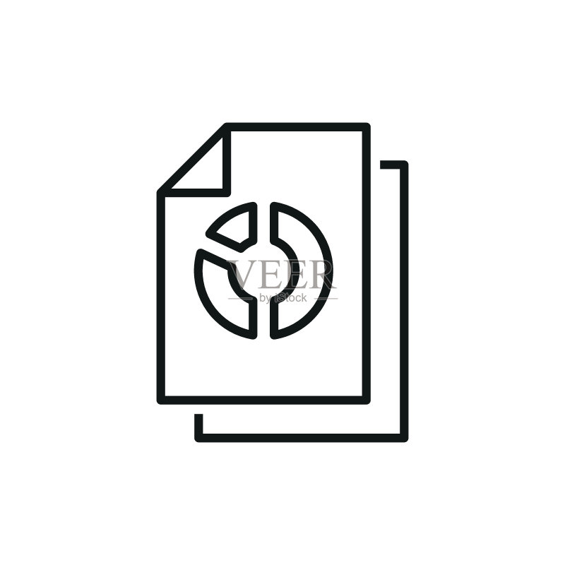 饼图图标矢量图。带有图表图标的列表在孤立的背景上。报告符号概念。图标素材