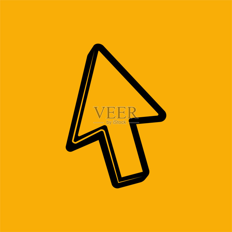 黄色背景上的光标图标图标素材