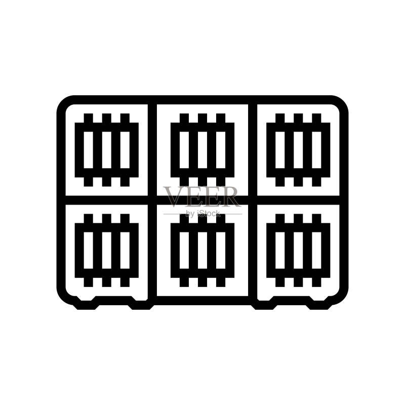 线材收纳刺绣爱好线性图标矢量图图标素材