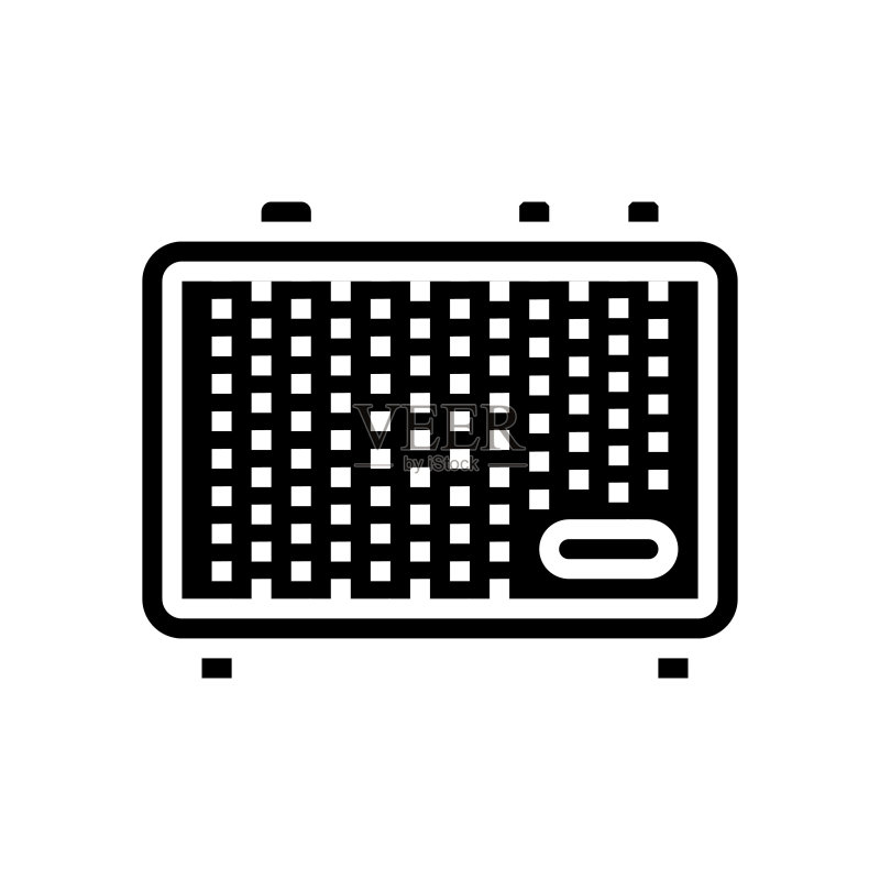 复古扬声器复古音乐字形图标矢量插图图标素材