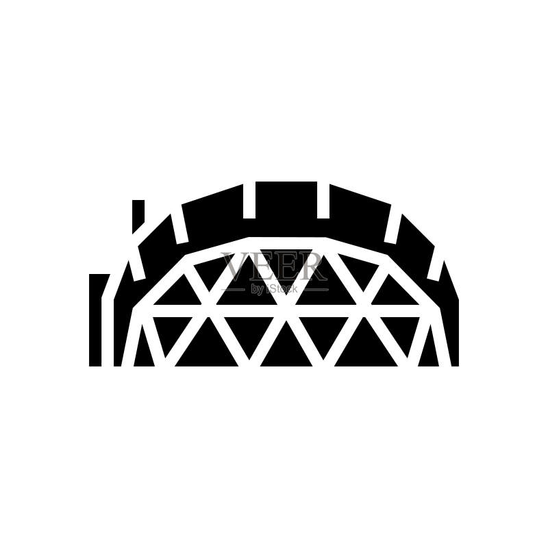 豪华露营帐篷字形图标矢量插画图标素材