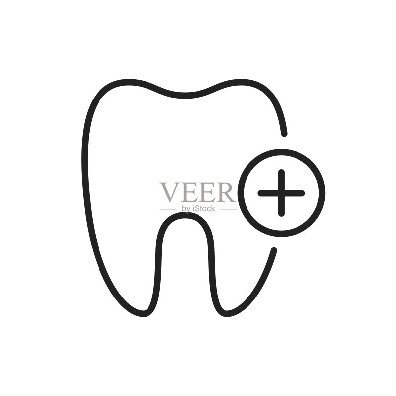 健康的牙齿图标,高品质黑色矢量图图标素材