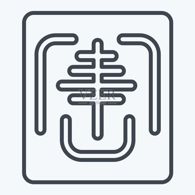 与骨科相关的X光线条图标图标素材