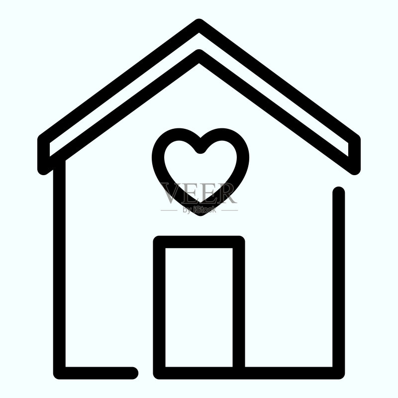温馨小屋线性图标图标素材