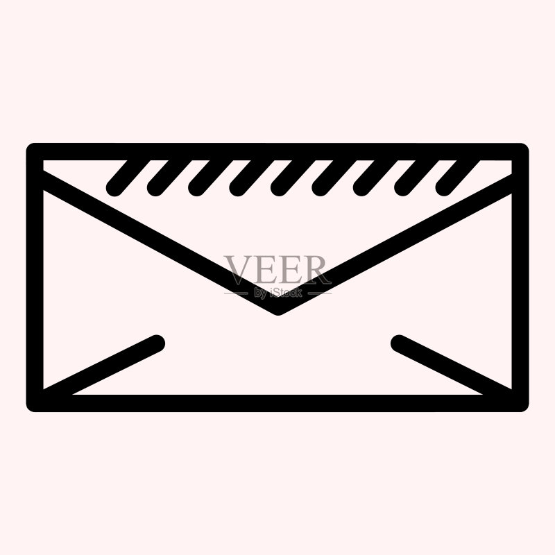 信封线条图标。邮件。邮政服务矢量设计概念,白色背景轮廓图,适用于App。EPS 10格式图标素材