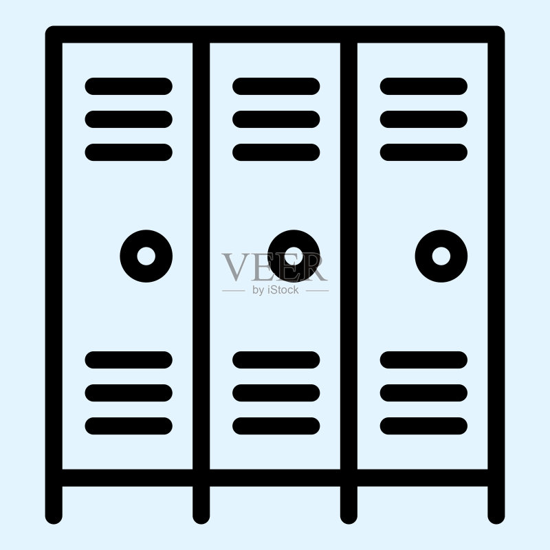 学校储物柜线性图标图标素材