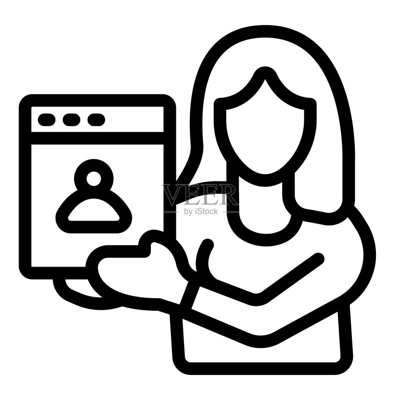 展示网站项目线条图标的网页设计师图标素材