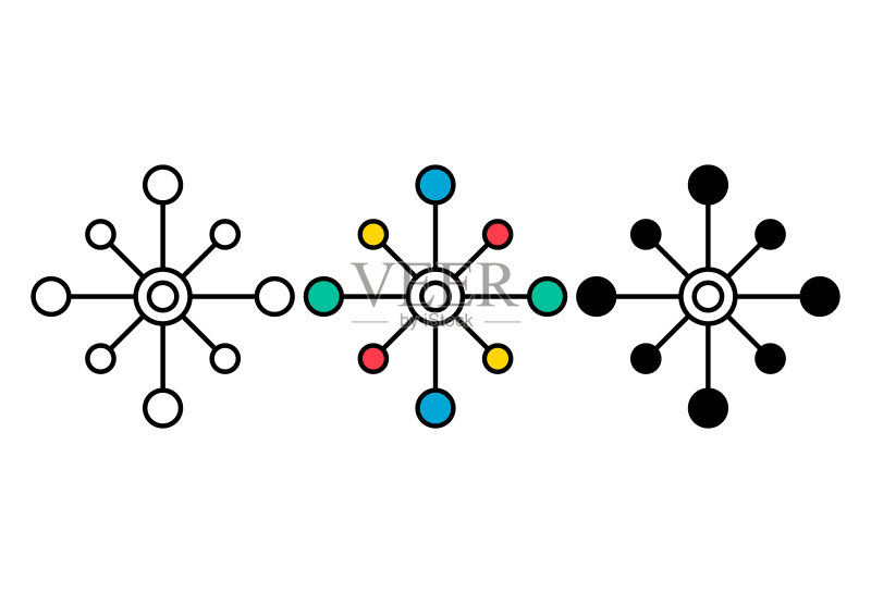 多渠道数字设计图标,全渠道扁平网络符号,互联网矢量素材图标素材