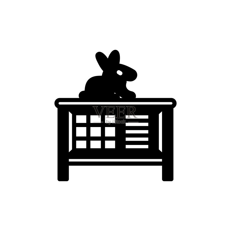 矢量兔子笼图标。标志图标素材