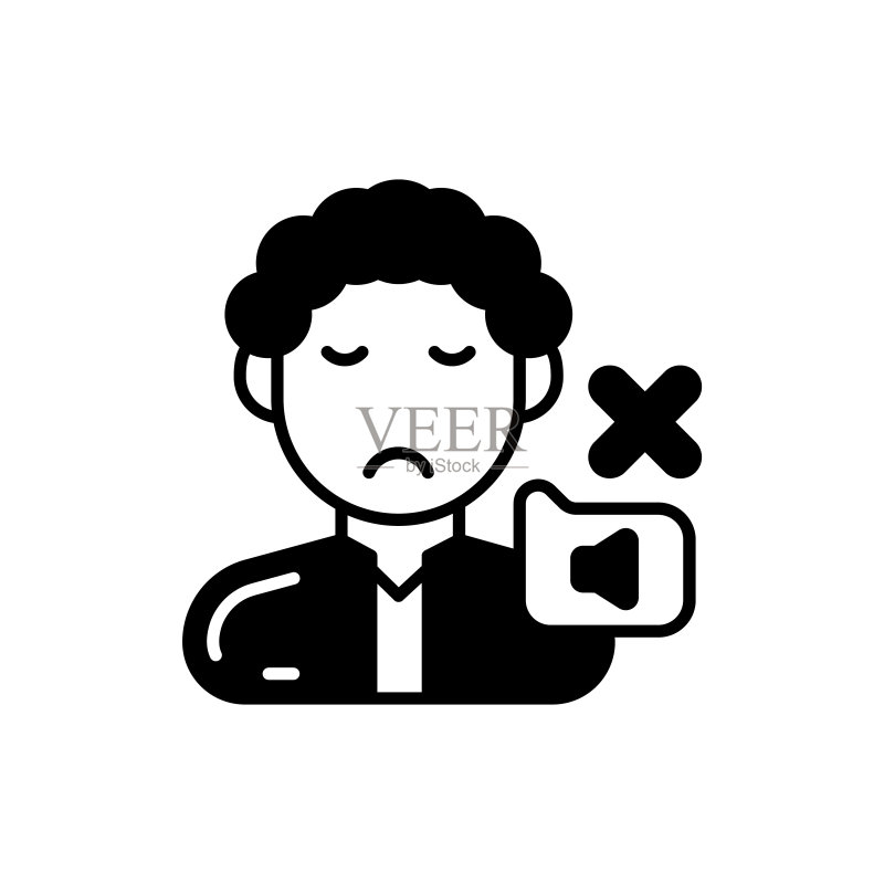 矢量说话障碍图标。标志图标素材
