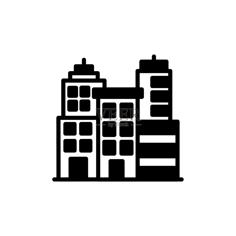 矢量办公楼图标:标志设计图标素材