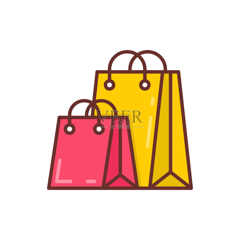 矢量购物袋图标logo图标素材
