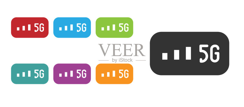 黑色5G新无线网络WIFI连接图标素材