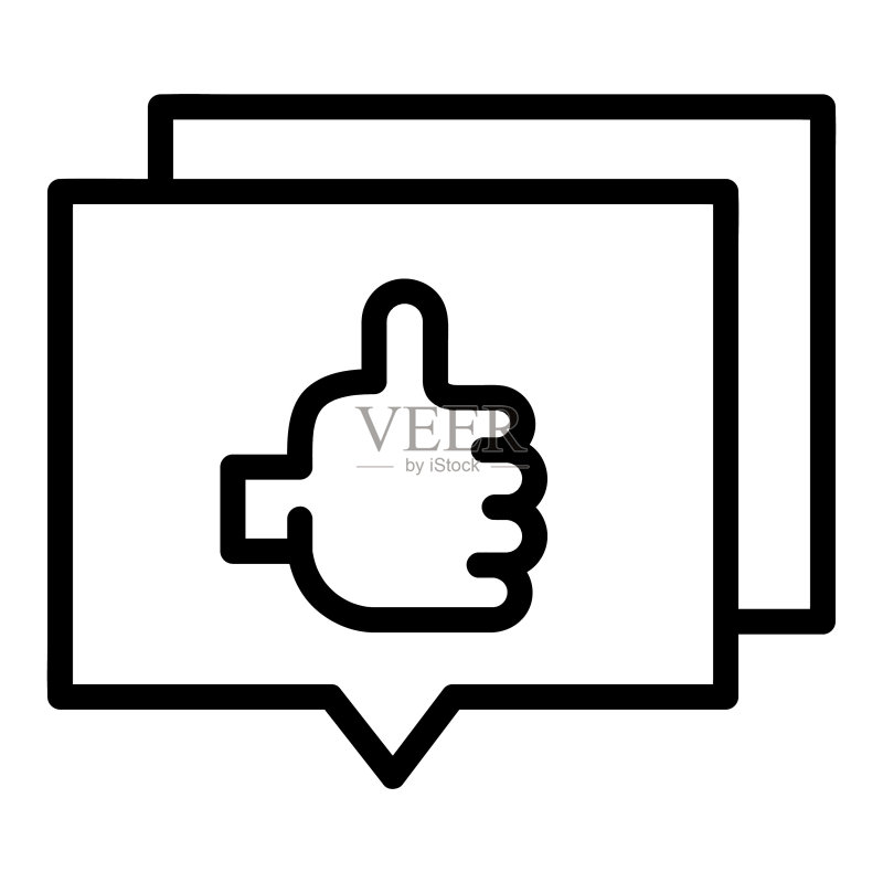 聊天矢量图标,广告图标系列中的轮廓样式图标,白色背景上隔离图标素材