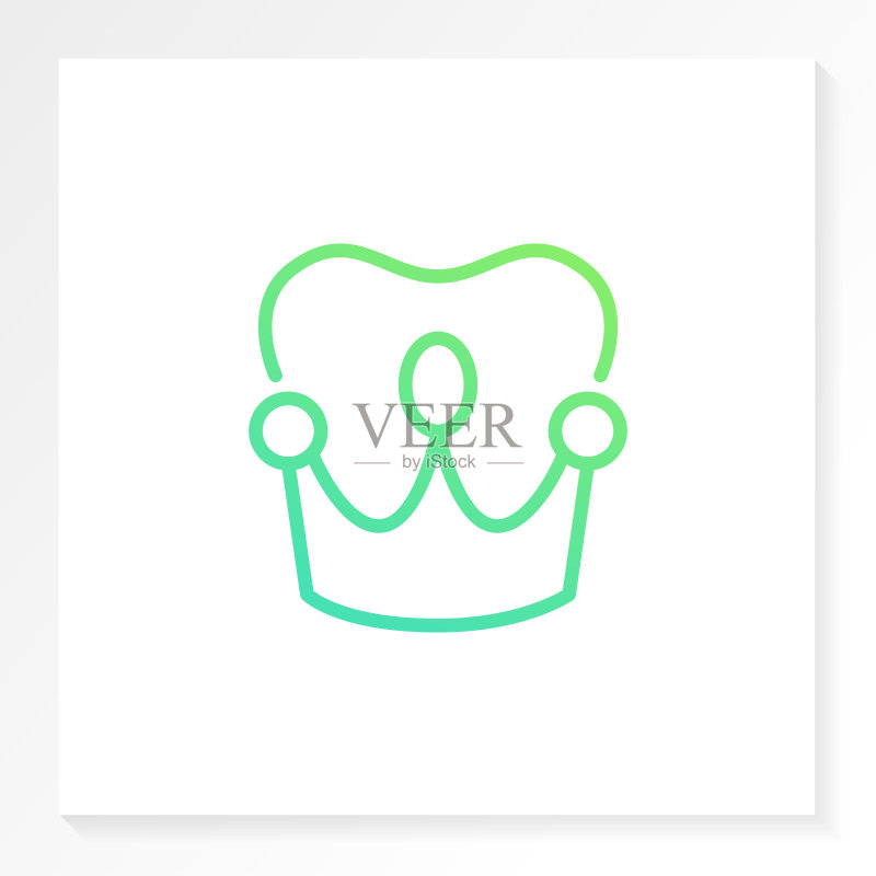 牙齿与皇冠牙科标志图标素材