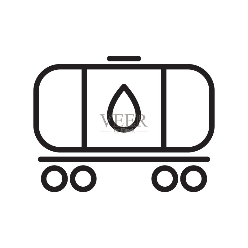 白色背景上的燃油车轮廓矢量图标。用于Web、移动和UI设计的燃油车线条图标图标素材