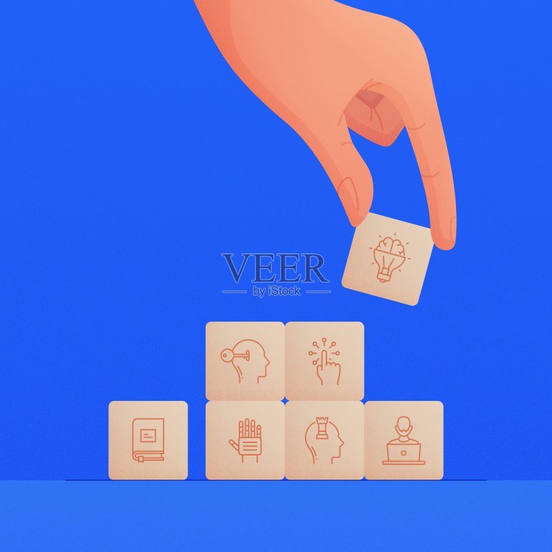 人工智能概念矢量图图标素材